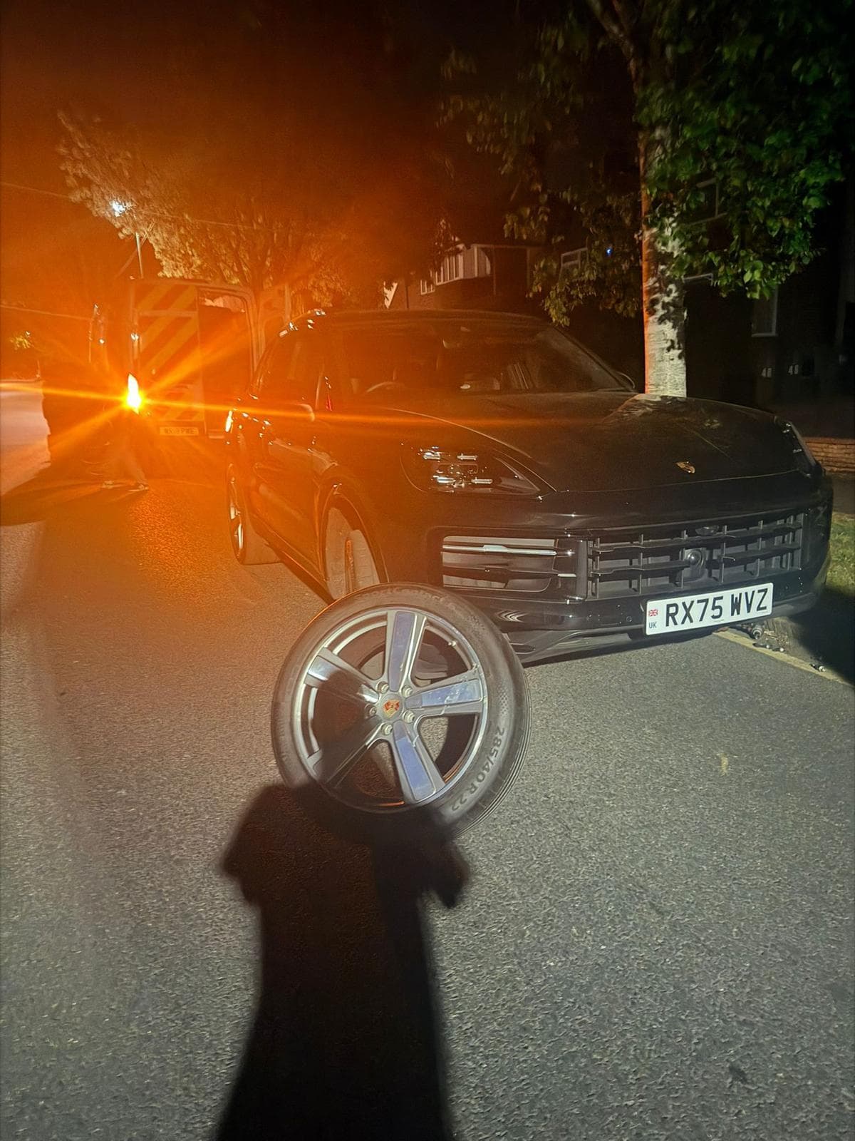 Replacement tyre and alloy wheel ready for fitting during a mobile tyre appointment