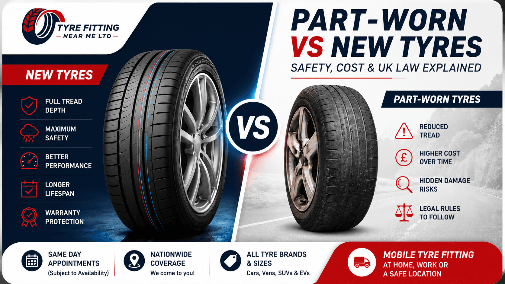 Part-worn vs new tyres